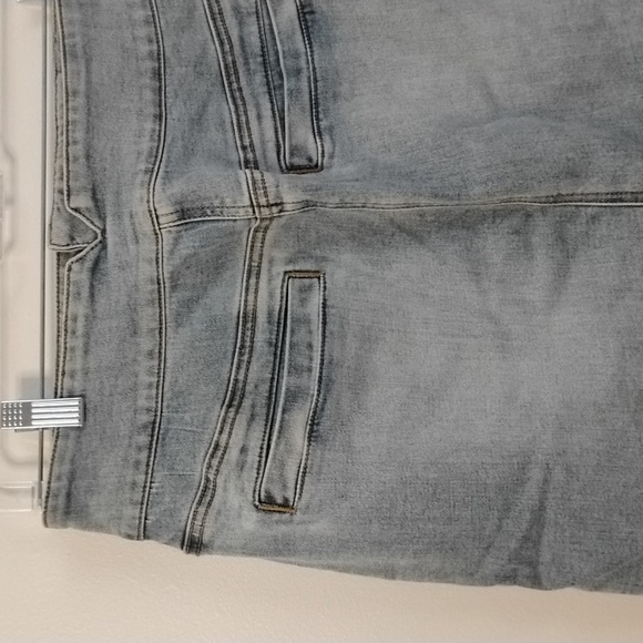 Prana Blue Denim Button Fly Pencil Skirt Size 10 Casual Comfy Feminine - Picture 9 of 13